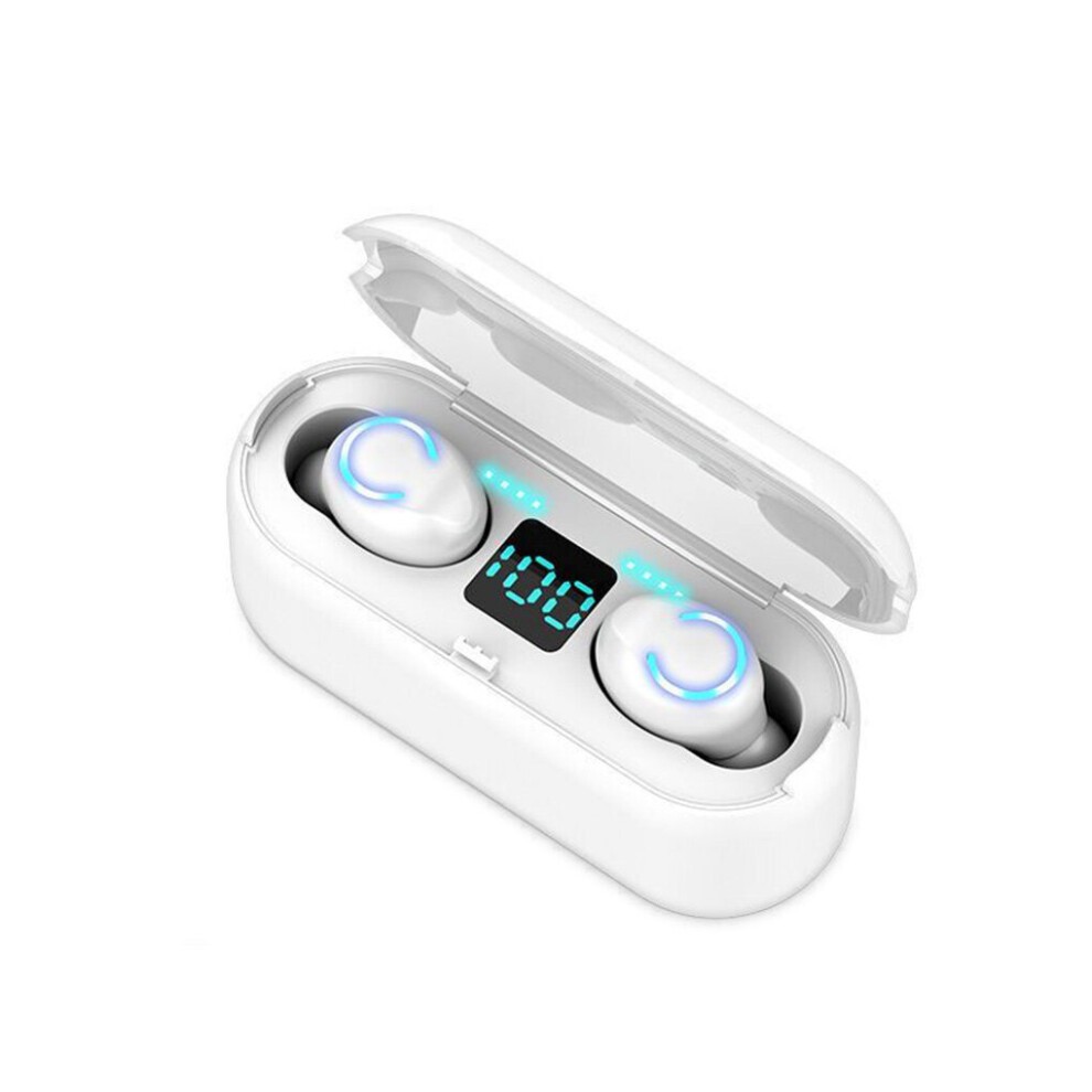 (A- ) Earbuds Wireless Bluetooth-Compatible V5.0 Waterproof Sweatproof Rechargeable Earphones Portable Music Headset White 4851205017517