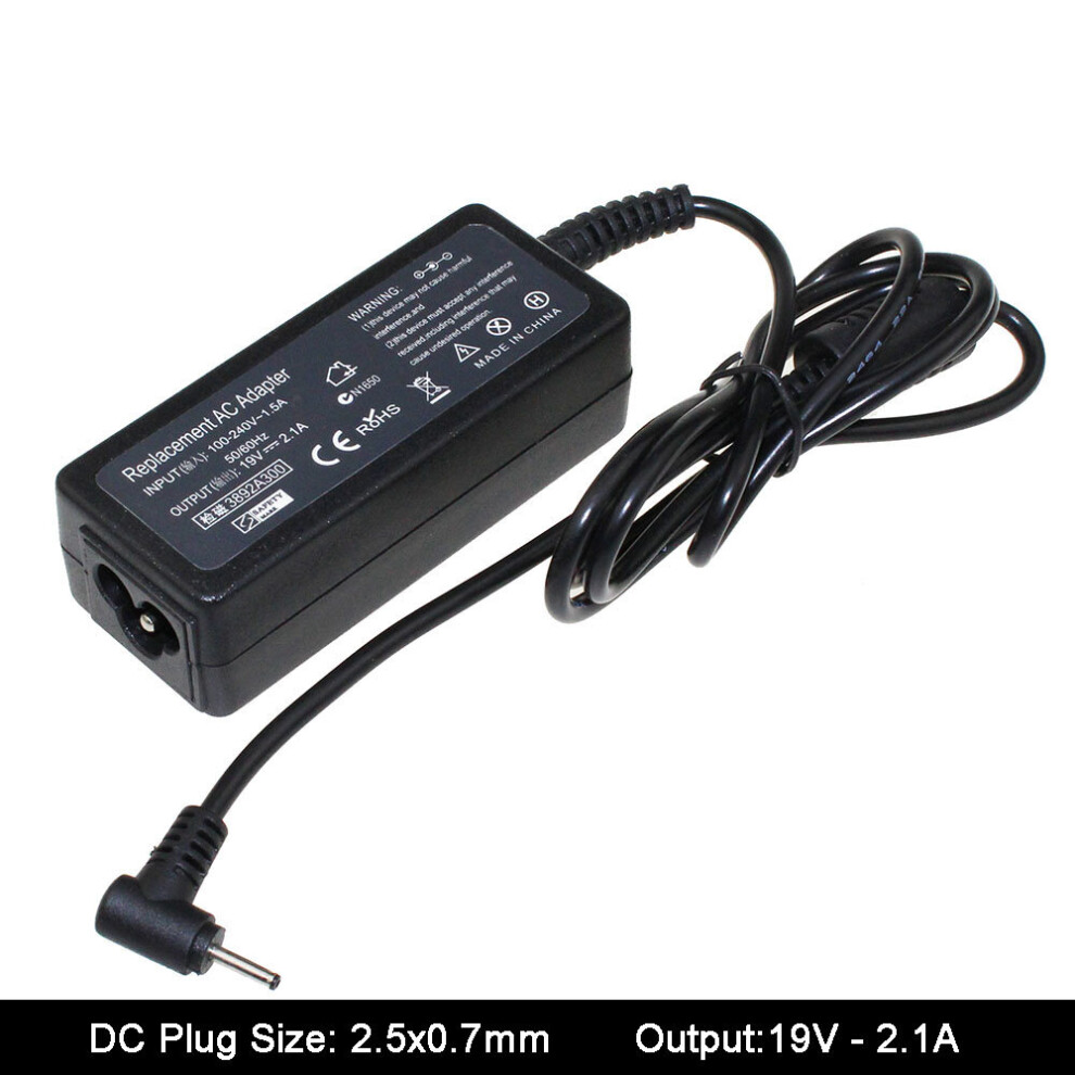 (A-) 19V 2.1A 2.5X0.7mm Laptop Netbook Ac Adapter Power Supply For Asus Eee Pc Seashell 1015Pw 1015Px 1015Bx 1015Cx 1015Peb Charger 4855672915895