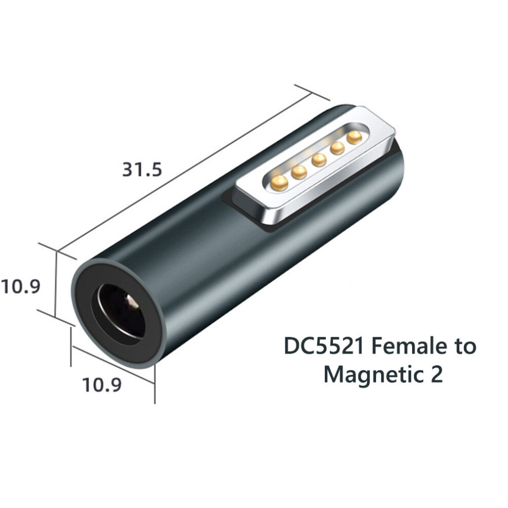 (A-Dc5521 For Magsafe2) Type C Magnetic Usb Pd Adapter Connector For Type-C Female To Magsafe 2 Usb C Female Magnet Plug Converter For Macbook Air/Pro 4855672903946