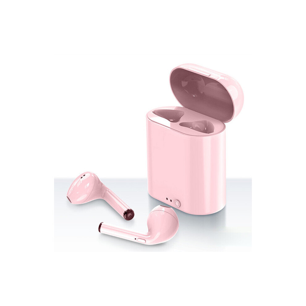 (A-) I7 Mini Wireless Bluetooth Earphone 5.0 Stereo Earbuds Headset With Charging Box For All Smart Phone ???????? ???????????? Pink 4851204895048