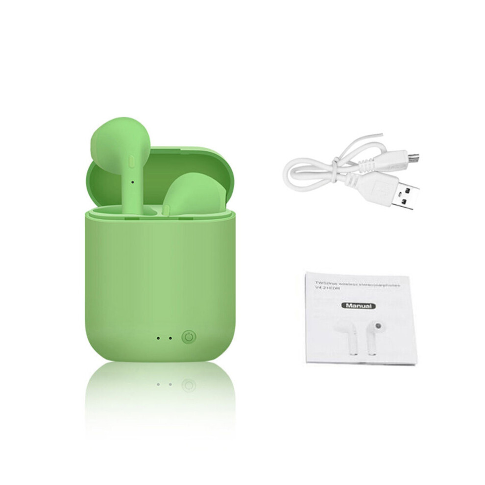 (a-Matte green i7mini2) i7 MINI Wireless Bluetooth Earphone 5.0 Stereo Earbuds Headset With Charging Box For All Smart Phone ???????? ????????????