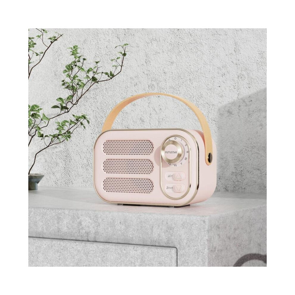 (A-) Retro Bluetooth Speaker Hm11 Classical Retro Music Player Sound Stereo Portable Decoration Mini Speakers Travel Music Player Pink 4854472220314