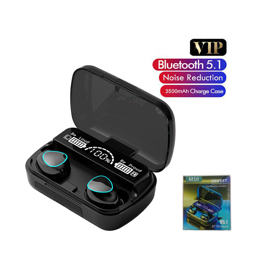 (a-M10B-Black With Box) 2022 New Bluetooth 5.2 Wireless Earphone TWS Stereo HIFI Bass Touch Earbuds with Mic 3500mAh Charging Box Sports Gaming Headse-image-OPC-PBYRFZY-NEW