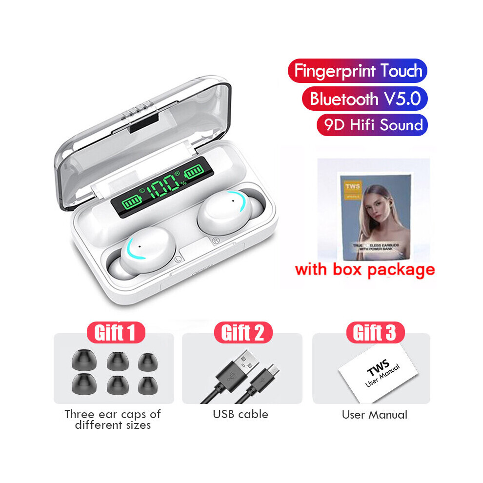 (a-F95C-White With Box) 2022 New Bluetooth 5.2 Wireless Earphone TWS Stereo HIFI Bass Touch Earbuds with Mic 3500mAh Charging Box Sports Gaming Headse-image-OPC-PBYRFZW-NEW