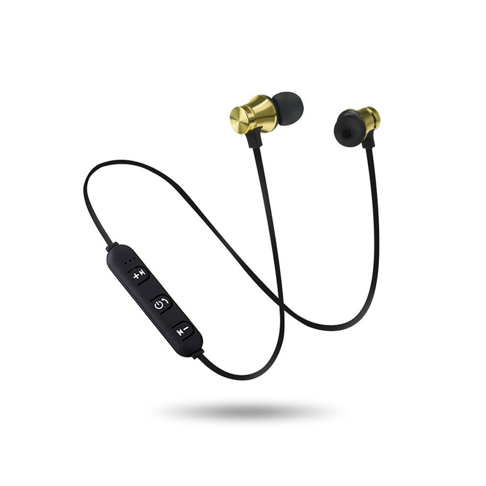 (A-) Wireless Headphone Bluetooth-Compatible Earbuds Neckband Earphones For Sport Running Biking Gold 4851205048924