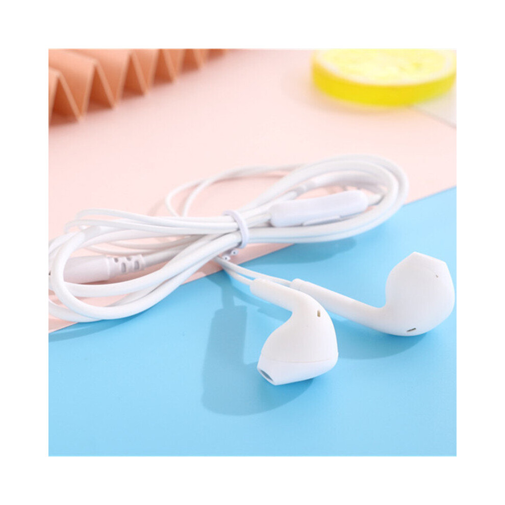 (A-) Wired Headphones 3.5Mm In-Ear Earphone Sport Headset Music Earbud For Xiaomi Poco Huawei Redmi Oneplus Mobile Cellphone With Mic White 4851205042465