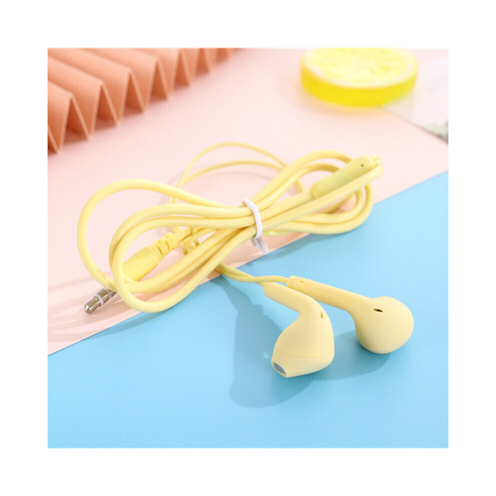 (A-) Wired Headphones 3.5Mm In-Ear Earphone Sport Headset Music Earbud For Xiaomi Poco Huawei Redmi Oneplus Mobile Cellphone With Mic Yellow 4851205042472