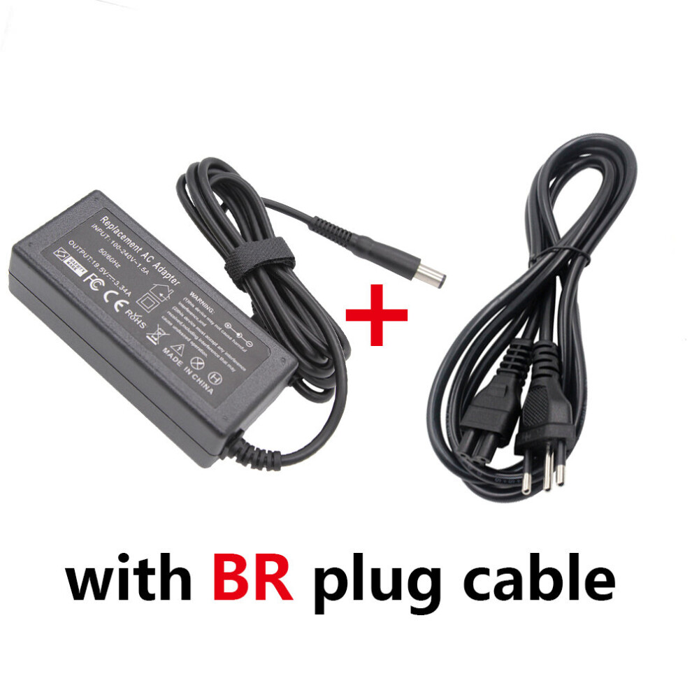 (A-With Br Plug) 19.5V 3.34A 65W 7.4*5.0Mm Ac Laptop Charger Adapter For Dell Latitude E5250 E5440 E5450 E5540 E5550 E6420 E6430 E6440 Ha65nm130 4855672911545