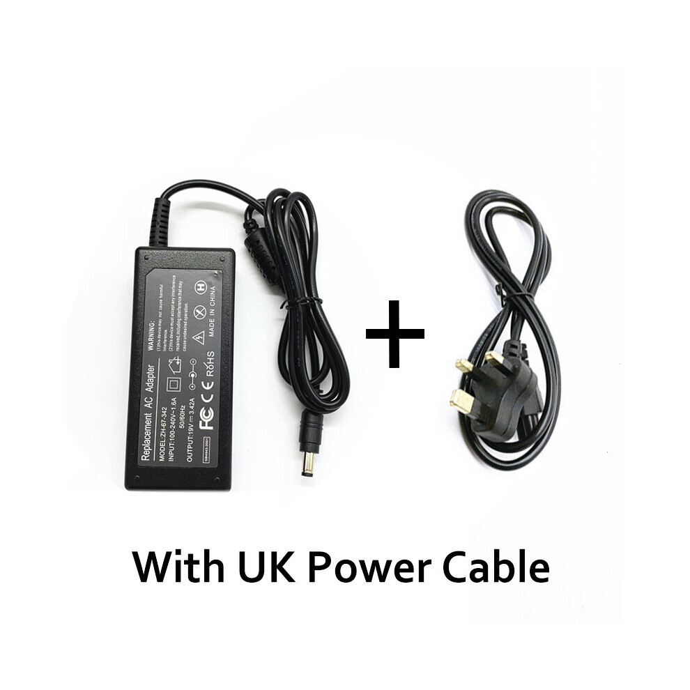 (A-With Uk Cable) 19V 3.42A 65W Ac Laptop Adapter Charger For Asus X401a X550c A450c Y481 X501la X551c V85 A52f X555/Toshiba/Gateway Dc 5.5*2.5Mm 4855672969959
