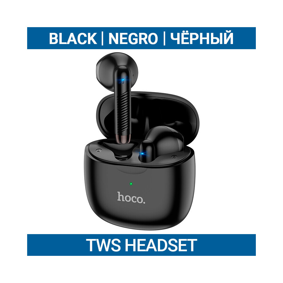 (A-Es56 ) Hoco True Wireless Headset With Microphone Bt 5.1 Charging Case Box Stereo Sound Tws Earphones Earbuds Mic Touch Control Black 4851204929644