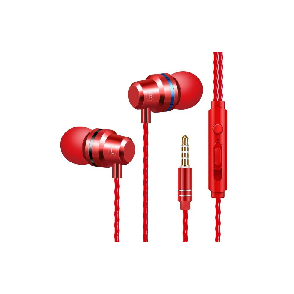 (A-) Wi Headphones Earbuds Earphones 3.5Mm Earphone Earpiece With Mic Stereo Gaming Headset For Samsung Xiaomi Phone Sport Headset Red 4853106762213