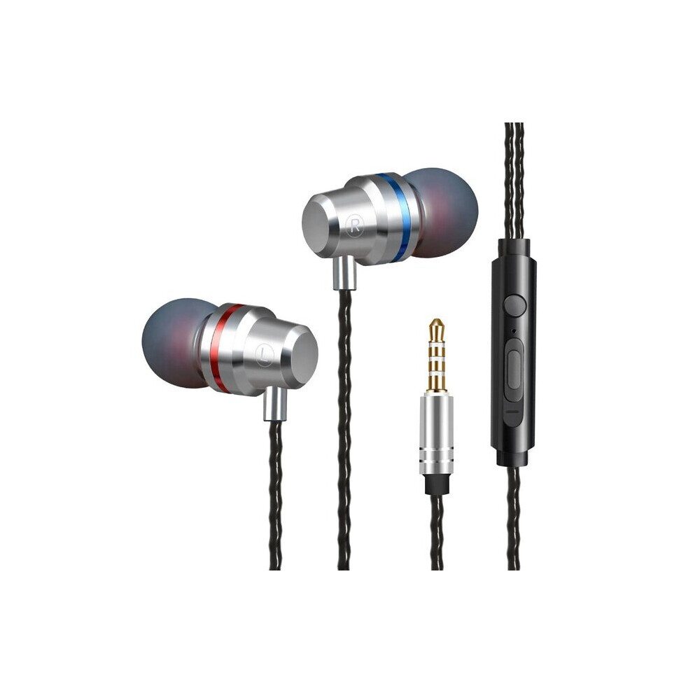 (A-) Wired Headphones Earbuds Earphones 3.5Mm Earphone Earpiece With Mic Stereo Gaming Headset For Samsung Xiaomi Phone Sport Headset Silver 4853106762220