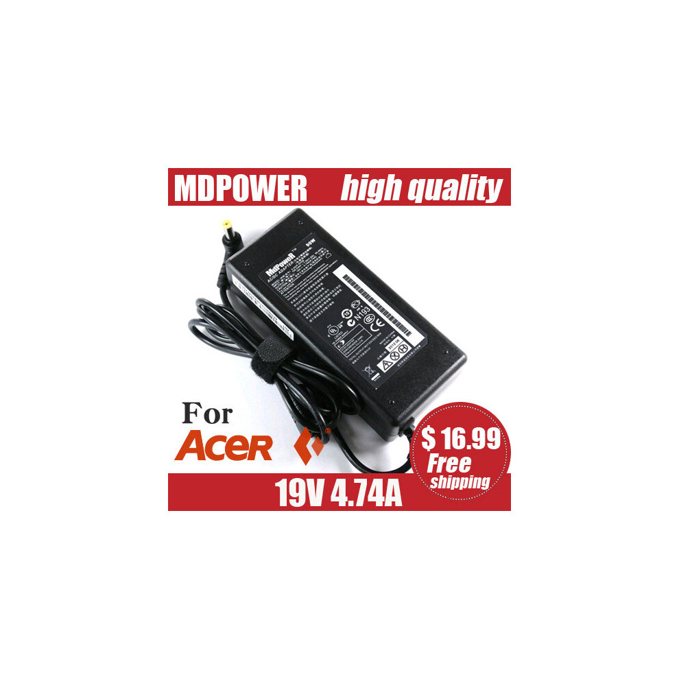 (A-) For Acer Aspire V3-771 V3-771G V5 471G V5-531P V5-551G V5-552G 561G 571G 571P Laptop Power Supply Ac Adapter Charger 19V 4.74A 4855672939914