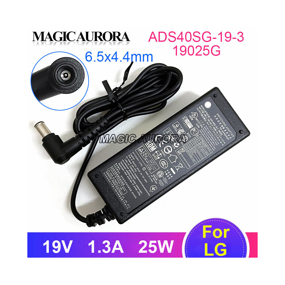 (A-Uk Plug) 19V 1.3A Ads-40Sg-19-3 19025G Switching Adapter For Lg Monitor Eay62549201 22Mp58vq-P 22Mp48hq-P 24M38h-B Lcap21 22Mp58vq 24M38h 4855672937361
