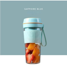 (a-Blue) Portable Electric Juicer Smoothie Blender 4 Knife Mini Blenders USB Wireless Rechargeable Mixer Juicers Cup for Sports Travel