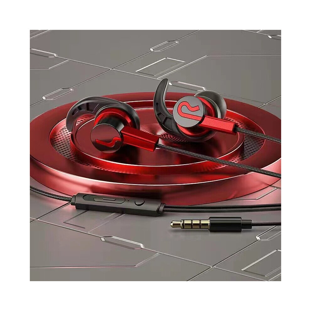 (A-3.5Mm-R6) 3.5Mm Type-C Wi Headphones Universal In-Ear Earphones Super Bass Sport Headset Earbuds Hands Free With Mic For Xiaomi Huawei Red 4851204963242
