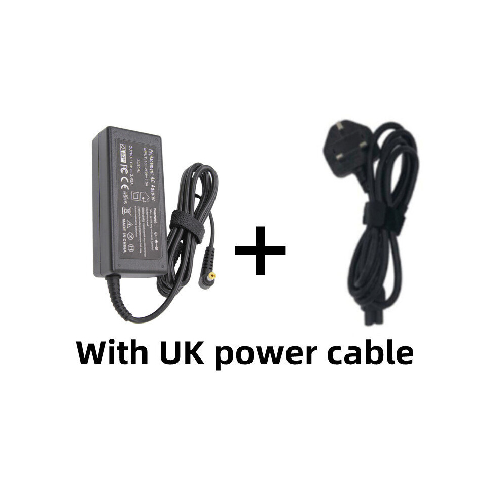 (A-Adapter With Uk) 19V 3.42A 65W 5.5*1.7Mm Ac Laptop Charger Power Adapter For Acer Aspire 5315 5630 5735 5920 5535 5738 6920 7520 Notebook 4855672921872