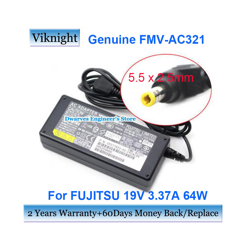 (A-) Genuine Fmv-Ac321 19V 3.37A Laptop Adapter Charger 19V 2.1A 2.37A 2.64A 3.16A For Fujitsu Fmv-Biblo Lifebook Series Fmv-Ac326 Black 4855672977336
