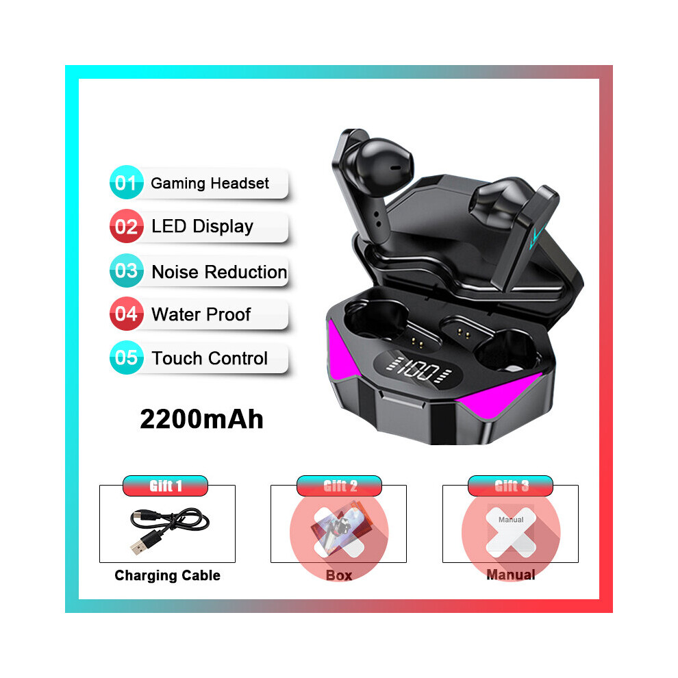 (A-Vip 2200Mah) Tws Gaming Headset Bluetooth 5.0 Earphones 2022 New Sport Waterproof Wireless Bluetooth Headphones Hifi Stereo Earbuds Headsets 4851205000540