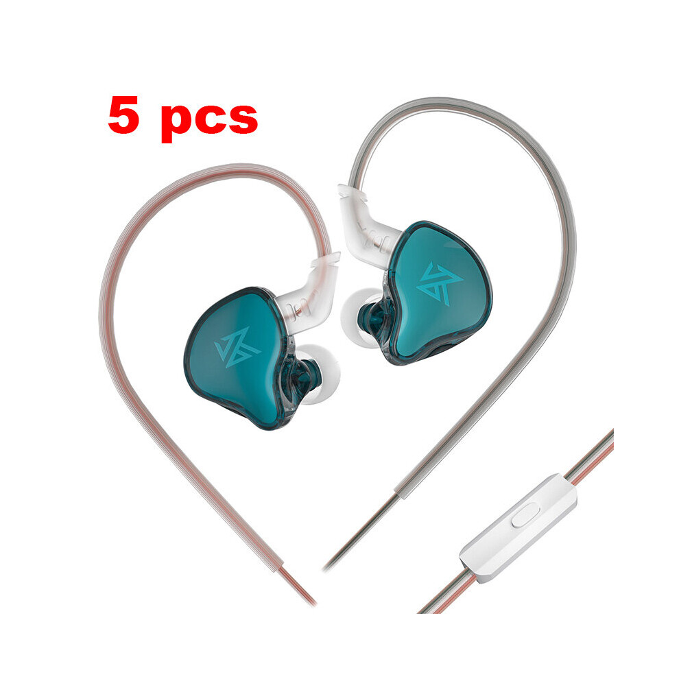(A- Mic 5Pcs) Kz Edcx Earphones Bass Earbuds In Ear Monitor Headphones Sport Noise Cancelling Hifi Headset New Arrival! Cyan 4851204913292