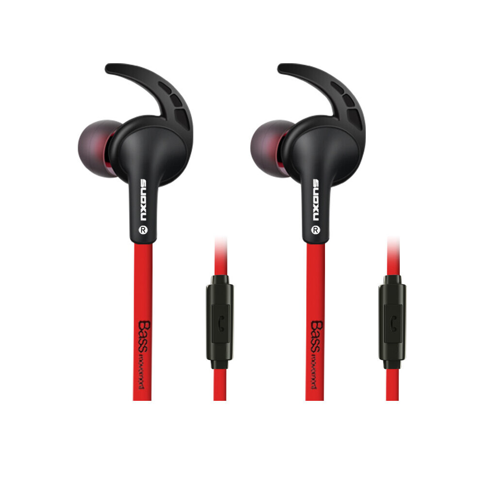(A- And ) 3.5Mm Wi Headphones In Ear Stereo With Bass Earbuds Gaming Earphone Music Headphones Sport Earphones With Microphone Red 4851204895178
