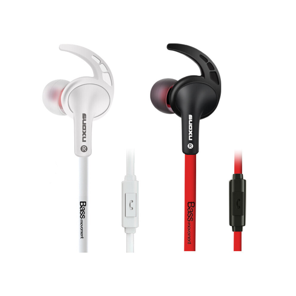 (A- And Red) 3.5Mm Wi Headphones In Ear Stereo With Bass Earbuds Gaming Earphone Music Headphones Sport Earphones With Microphone White/Red 4851204895208