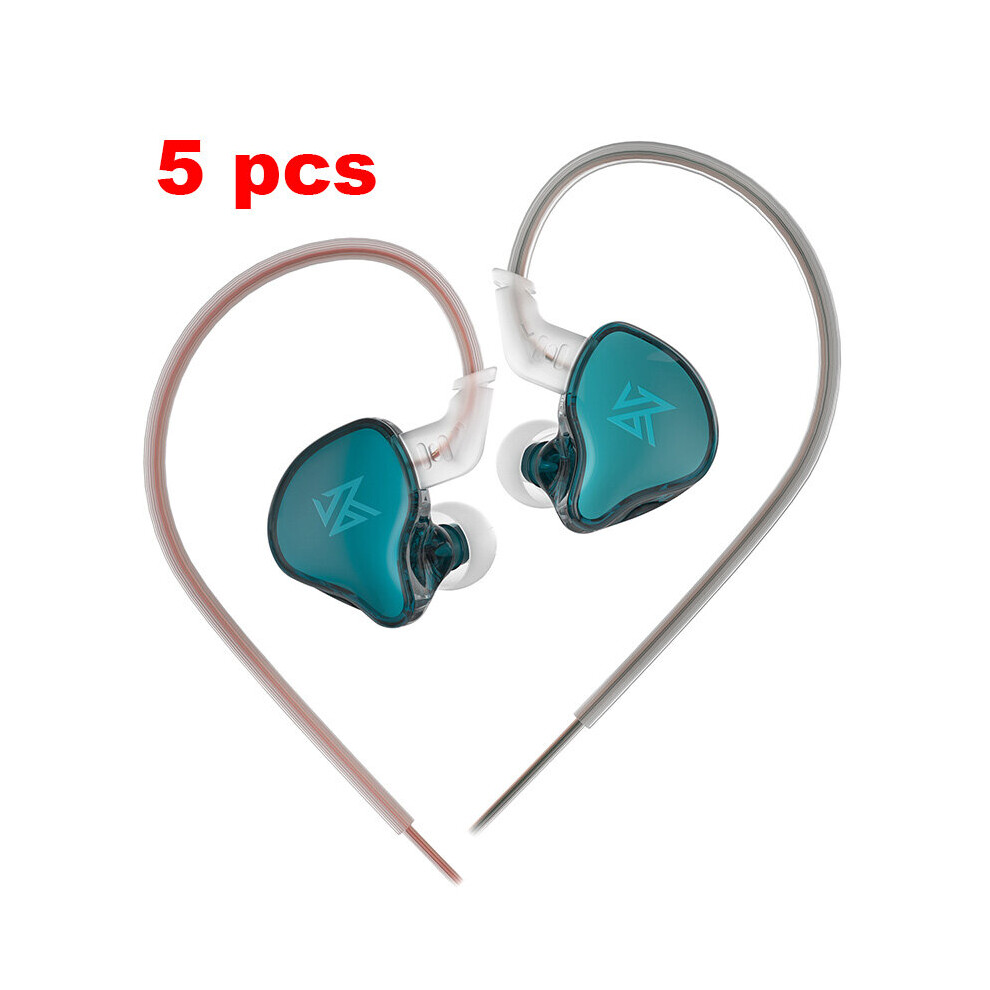 (A- No Mic 5Pcs) Kz Edcx Earphones Bass Earbuds In Ear Monitor Headphones Sport Noise Cancelling Hifi Headset New Arrival! Cyan 4851204913339