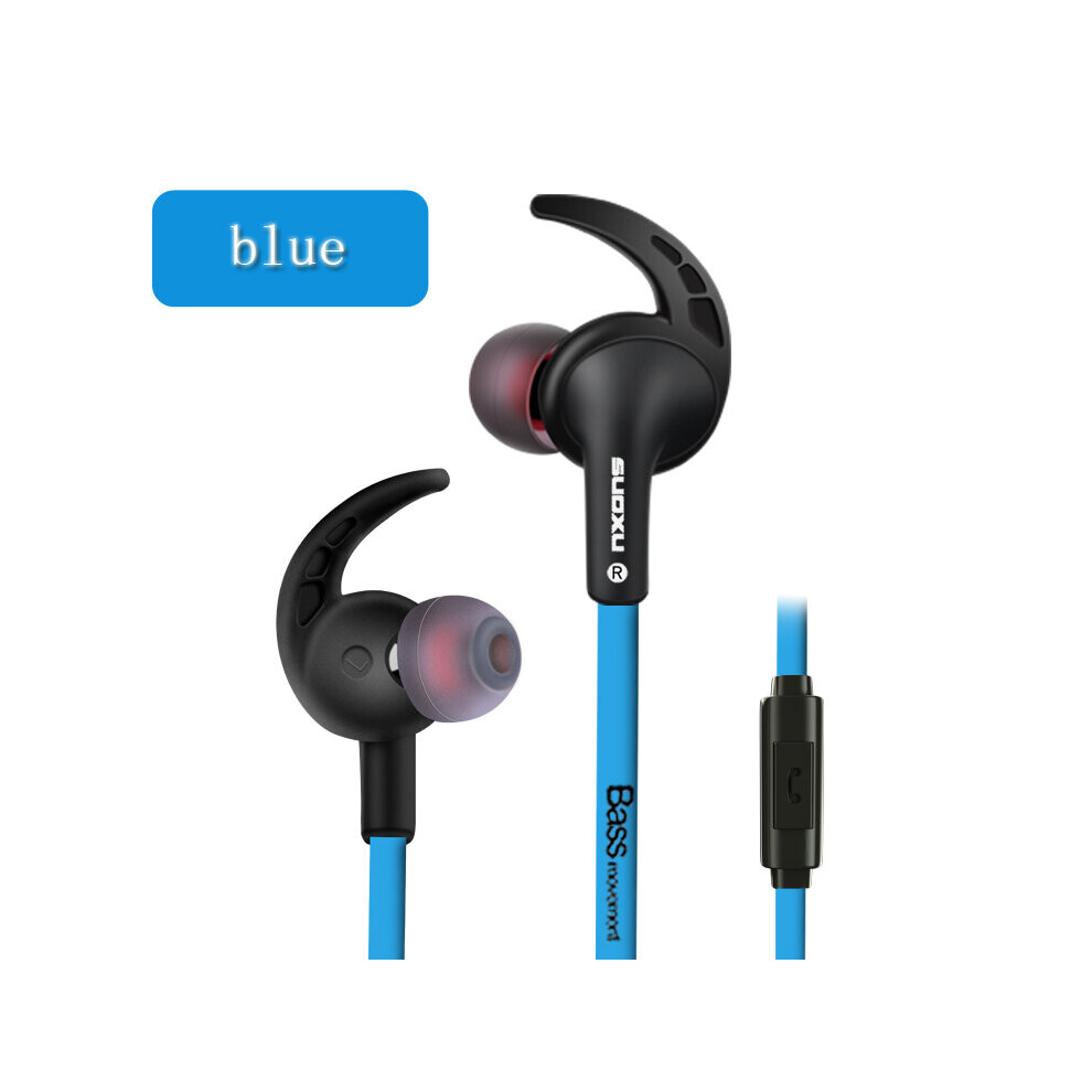 (A-) 3.5Mm Wired Headphones In Ear Stereo With Bass Earbuds Gaming Earphone Music Headphones Sport Earphones With Microphone Blue 4851204895130