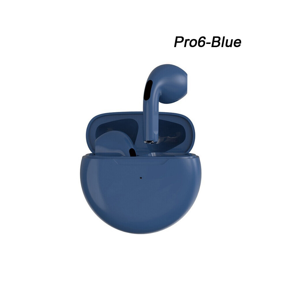 (A- Headphones) Air Pro 6 Tws Wireless Headphones With Mic Fone Tooth Earphones Sport Earbuds Pro6 J6 Headset For Apple Iphone Xiaomi Huawei Blue 4851204978314