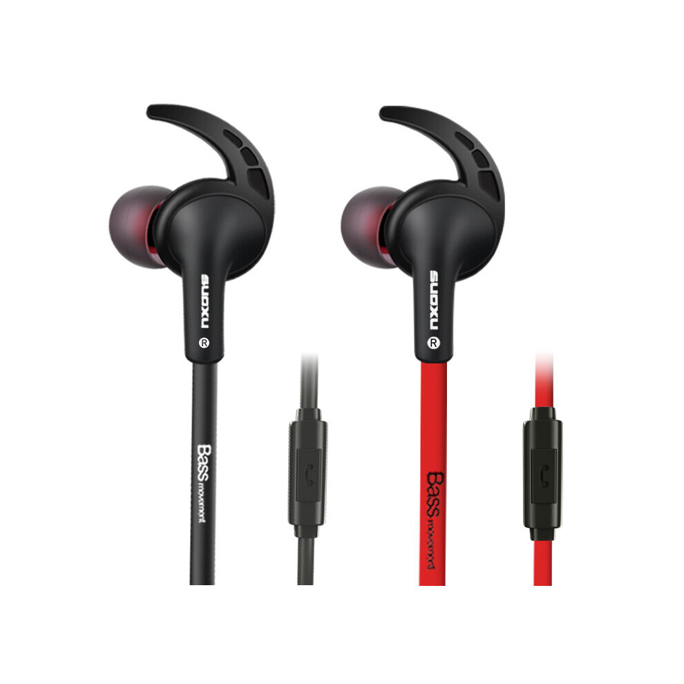 (A- And Red) 3.5Mm Wi Headphones In Ear Stereo With Bass Earbuds Gaming Earphone Music Headphones Sport Earphones With Microphone Black/Red 4851204895116