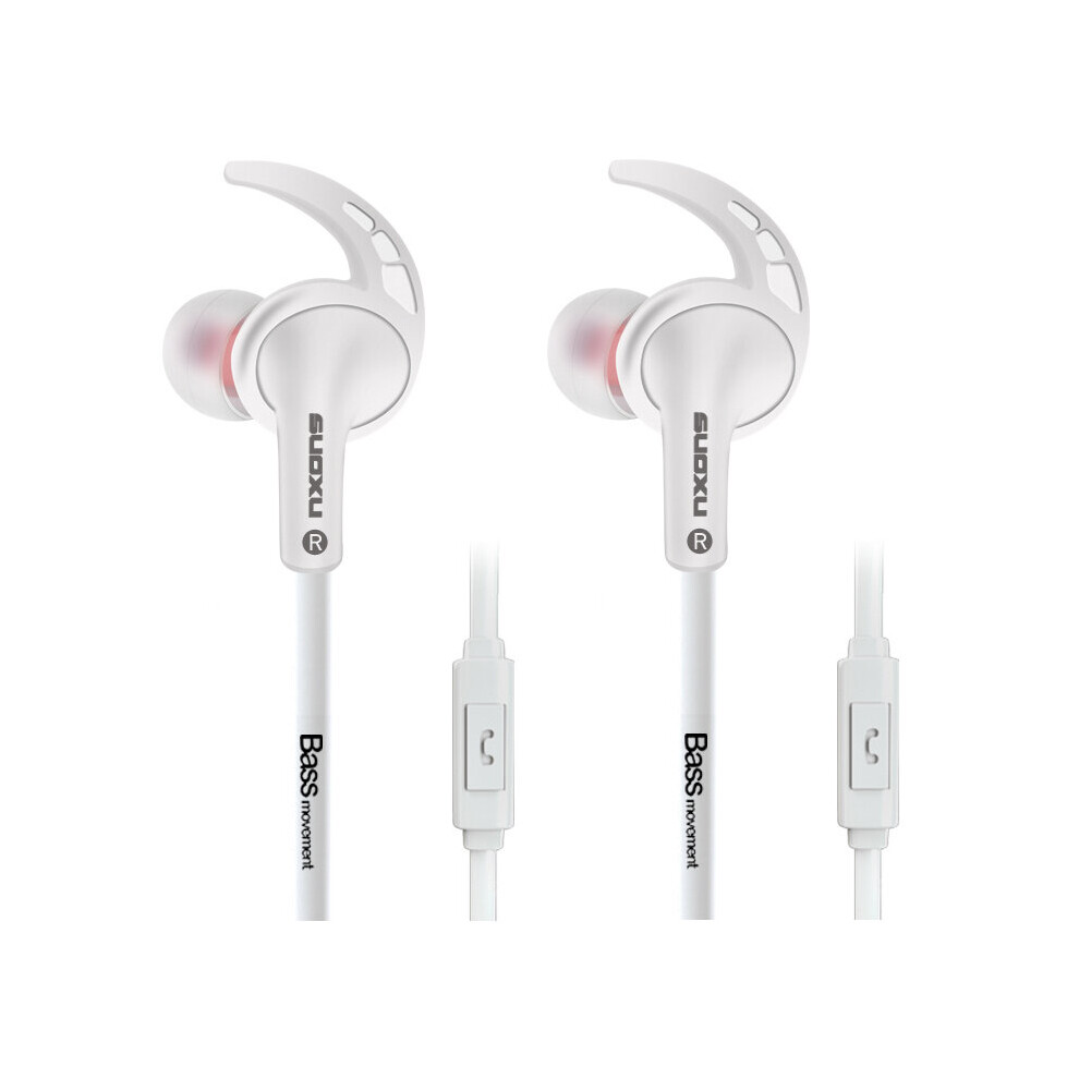(A- And ) 3.5Mm Wired Headphones In Ear Stereo With Bass Earbuds Gaming Earphone Music Headphones Sport Earphones With Microphone White 4851204895215