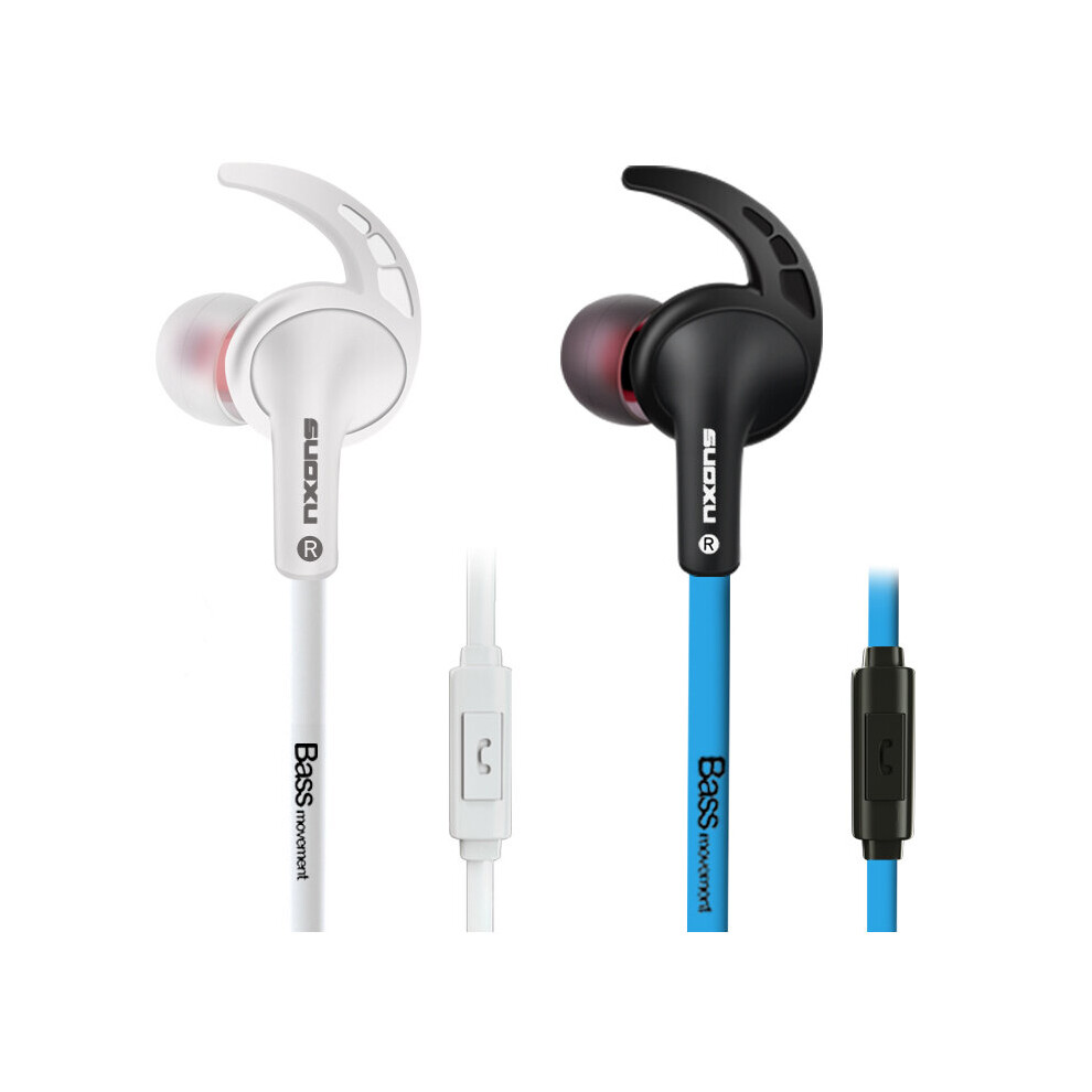 (A- And Blue) 3.5Mm Wired Headphones In Ear Stereo With Bass Earbuds Gaming Earphone Music Headphones Sport Earphones With Microphone White/Blue 4851204895192