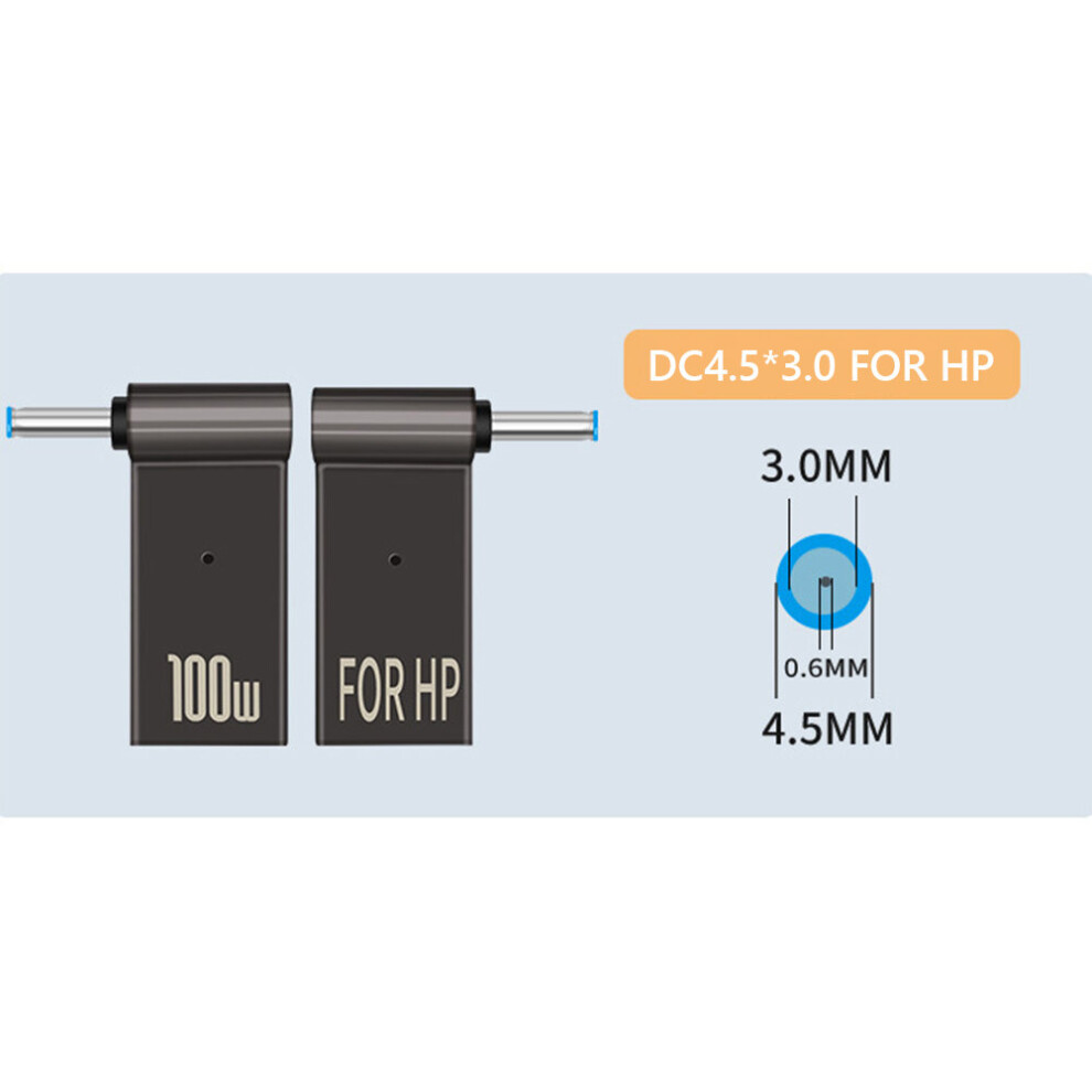 (A-4.5X3.0mm For Hp) Pd 100W Laptop Power Charger Supply Adapter Connector Usb Type-C Female To Dc Male Jack Plug Converter 4855672947292