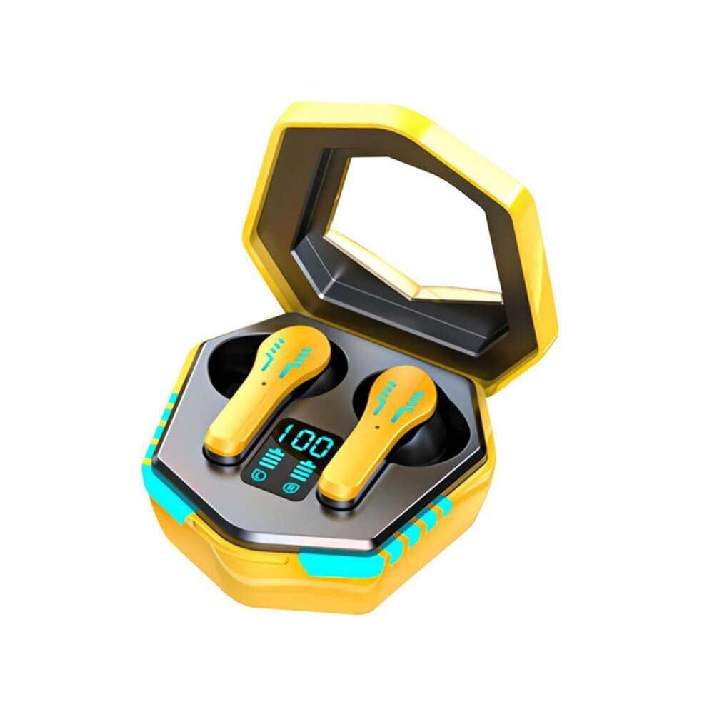 (A-) Bluetooth Gaming Headsets Wireless Earphones Dual Mode Music Led Display Headphones Low Latency Touch Earbuds N35 Tws Fone Gamer Yellow 4851204988016