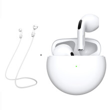 (a-Pro 6 (White Strap)) Original Air Pro 6 TWS Wireless Headphones Bluetooth Earphones In Ear Earbuds Mic Pods Headset For Apple iPhone Xiaomi Android