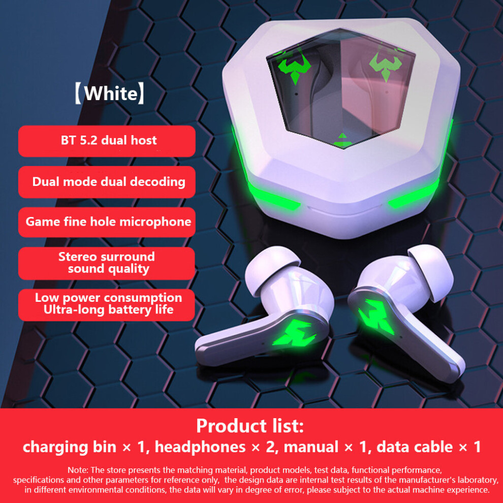 (a-White) N35 TWS Gaming Headsets Wireless Earphones 9D Stereo Surround Sound Quality Bluetooth-compatible 5.2 Music Headphones With Mic-image-OPC-PBYRGYM-NEW