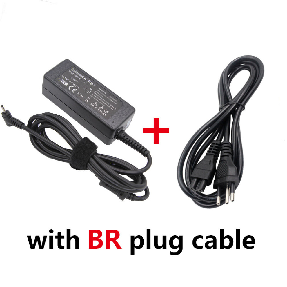 (A-With Br Plug) 19V 2.1A 40W 2.5*0.7Mm Laptop Charger Adapter For Asus Eee 1001Px B D 1005Ha B E 1001Pqd 1015Px 1008 Ha X101ch 1201 1025 1215B 4855672911477