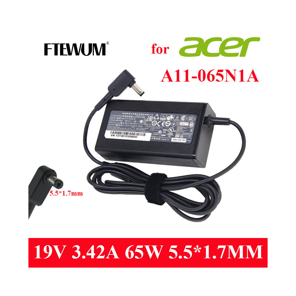 (A-) 65W 19V 3.42A 5.5*1.7Mm Laptop Adapter For Acer A11-065N1a Pa-1650-86 ?Adp-65Vh B Aspire 5742G S3 E15 5920 5535 Series Charger 4855672969812