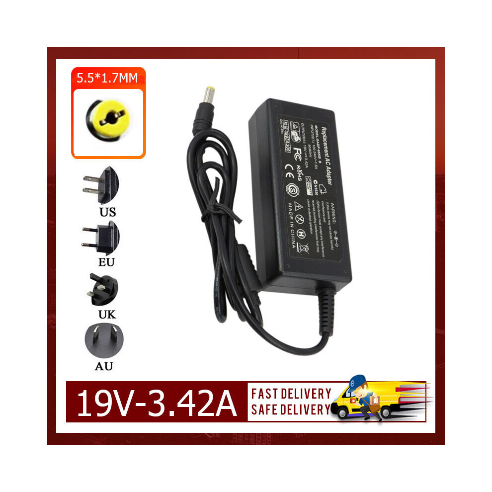 (A-Adaptor) New 19V 3.42A 65W 5.5Mm X 1.7Mm Laptop Ac Adaptor For Acer Notebook Charger 4855672964824