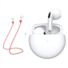 (a-Pro 6 (Red Strap)) Original Air Pro 6 TWS Wireless Headphones Bluetooth Earphones Earpod Earbuds With Mic Headset For Apple iPhone Xiaomi Android