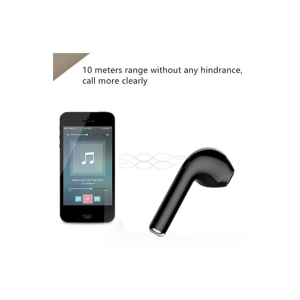 (A-) I7s Wireless Bluetooth Earbuds For All Smart Phone Sport Headphones Stereo Headphones Charging Compartment Headset Black 4851205008515