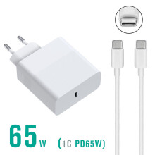(a-White-EU) 65W USB Type C Fast Charger Universal Laptop Power Supply Adapter USB 3.0 Charger for iPhone Xiaomi Huawei Samsung Mobile Phone