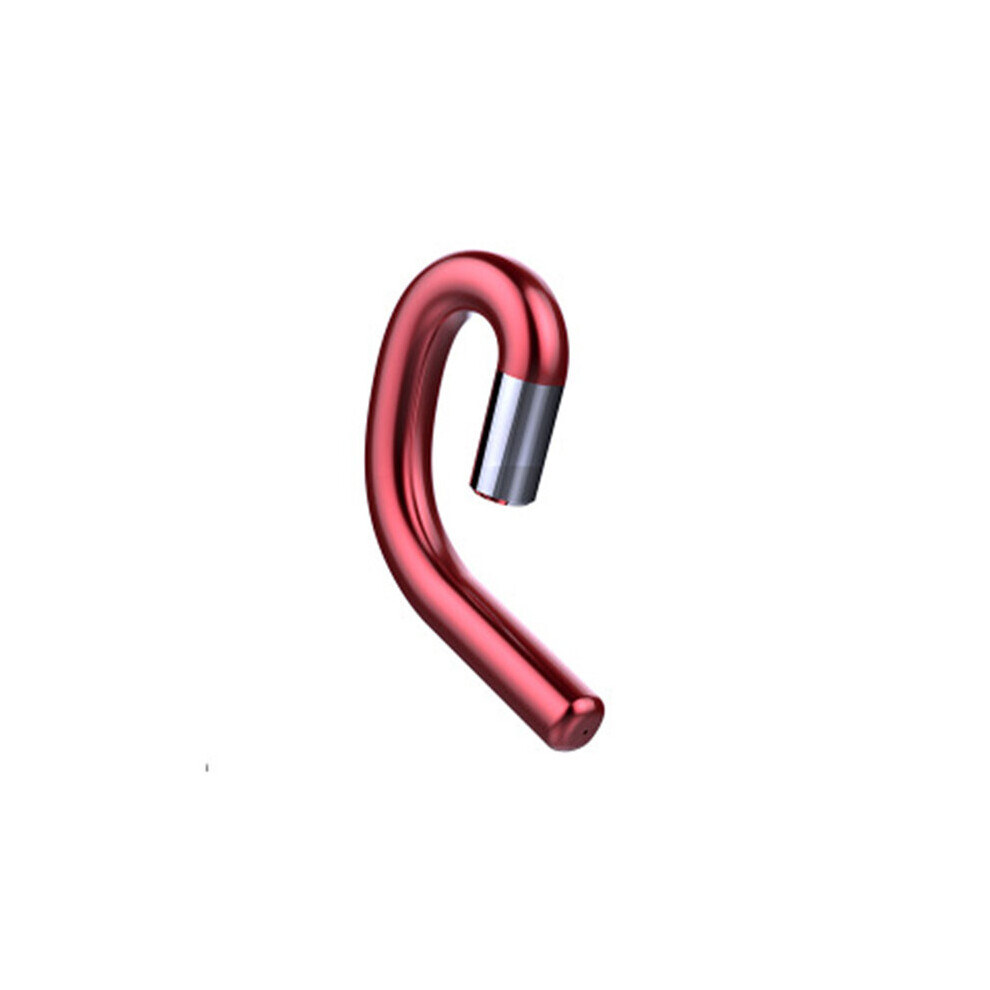 (A-) New S10 Bluetooth 5.0 Headset Wireless Unilateral Ear Hook Earphone Business Sport Handsfree Earbuds With Mic Bone Conduction Red 4851204986579
