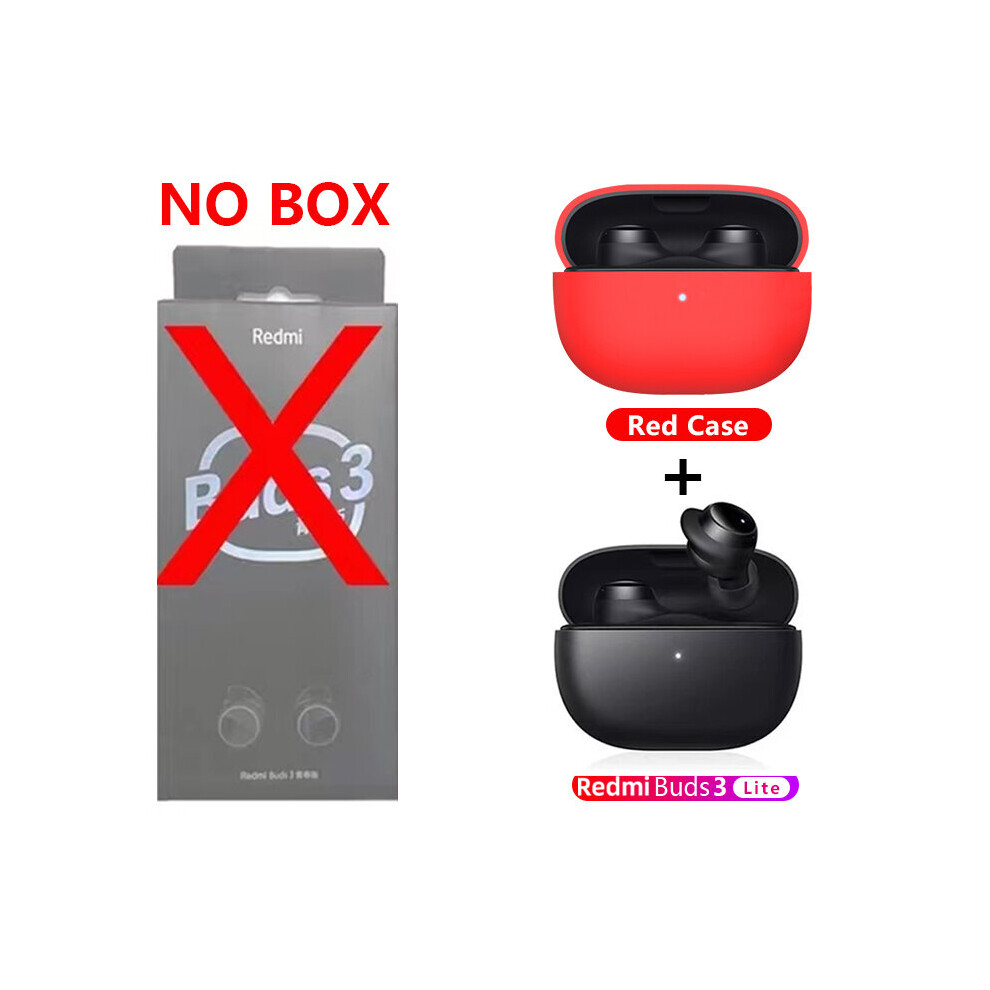 (A-With Case) New Xiaomi Bluetooth Earphones Mi Buds 3 Lite Tws Headset Ip54 Ture Wireless Headphones Sport Earbuds With Charging Case Red 4851204982311