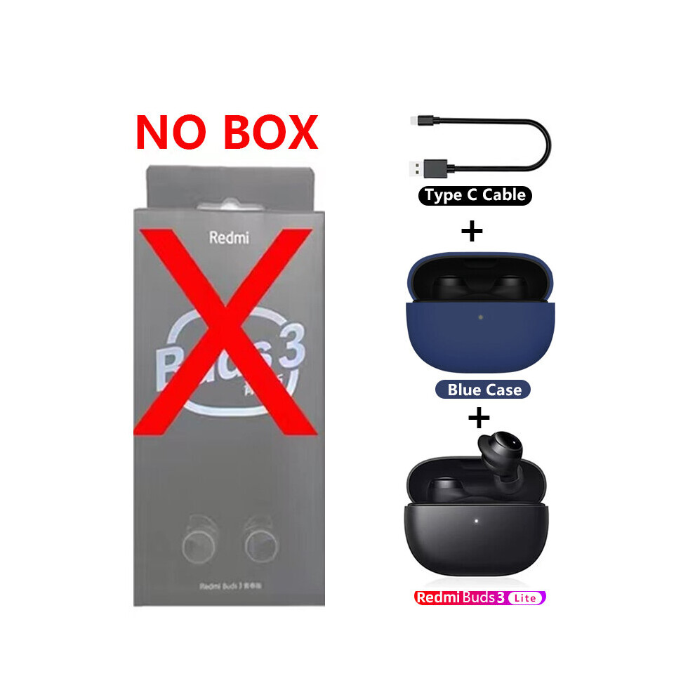 (A-With Case Cable) New Xiaomi Tooth Earphones Redmi Buds 3 Lite Tws Headset Ip54 Ture Wireless Headphones Sport Earbuds With Charging Case Blue 4851204982274