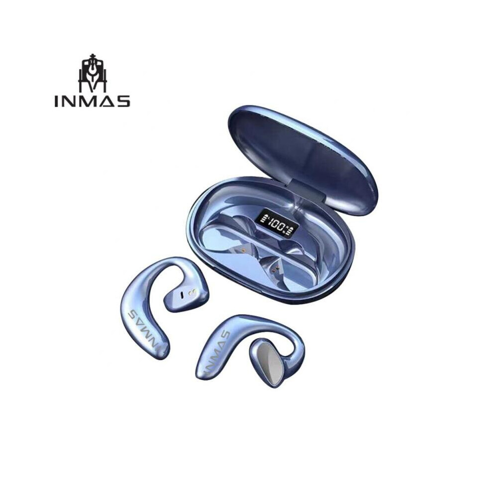 (A-) Inmas For Xiaomi Tws Air Conduction Tooth 5.1 Earphones Sport Waterproof Wireless Headphones Hifi Stereo Earbuds Headsets Blue 4851204987910