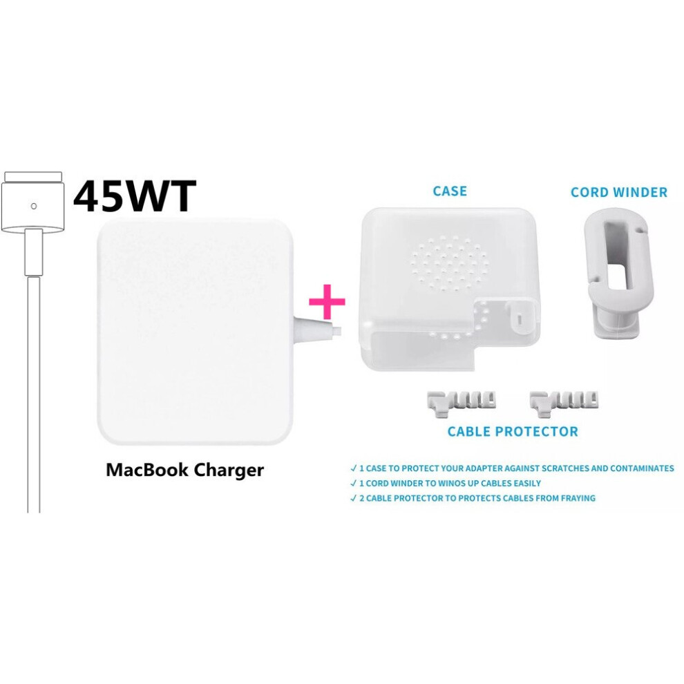 (A-45Wt With Case) 100% New Magnetic 45W 60W 85W Magsaf* 2 Power Supply Adapter Notebook Smart Laptop Charger For Macbook Air Pro 11 13 15 Retina 4855672917615