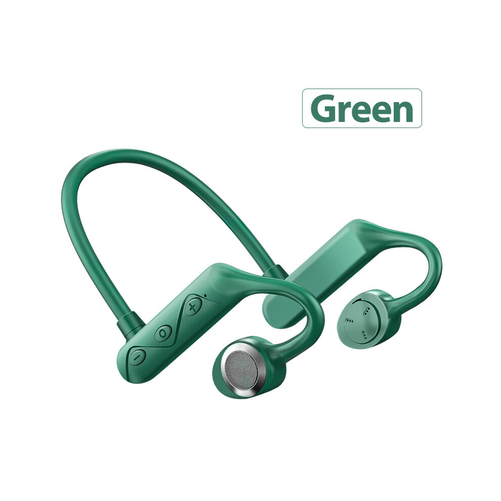 (A-) Non-Bone Conduction Earphones Wireless Bluetooth 5.1 Headphones Led Display Earbuds With Mic Support Tf Card Bluetooth Headsets Beige 4851204941752