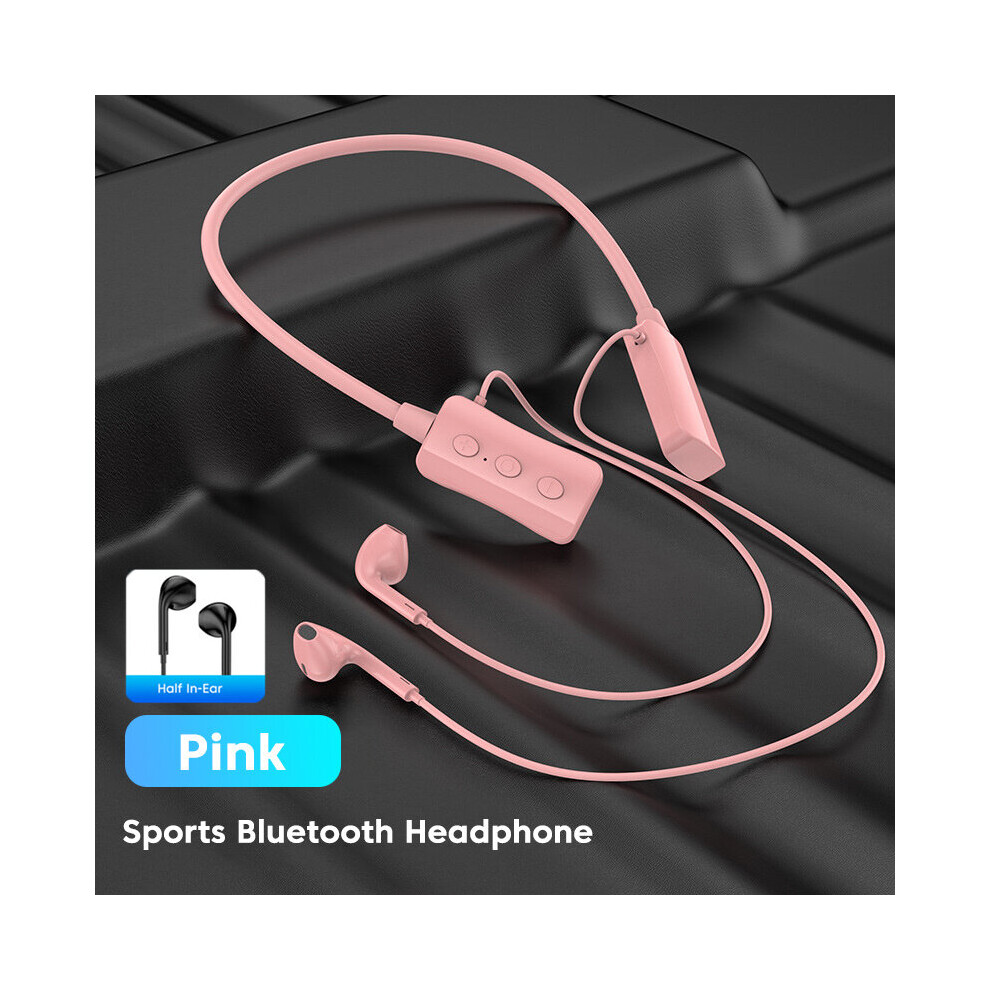 (A-Type B Earplug) Olaf New Bluetooth 5.3 Earphones Wireless Headphones Neckband Sports Headset Gamer Hifi Stereo Earbuds With Mic Support Tf Car Pink 4851205030608