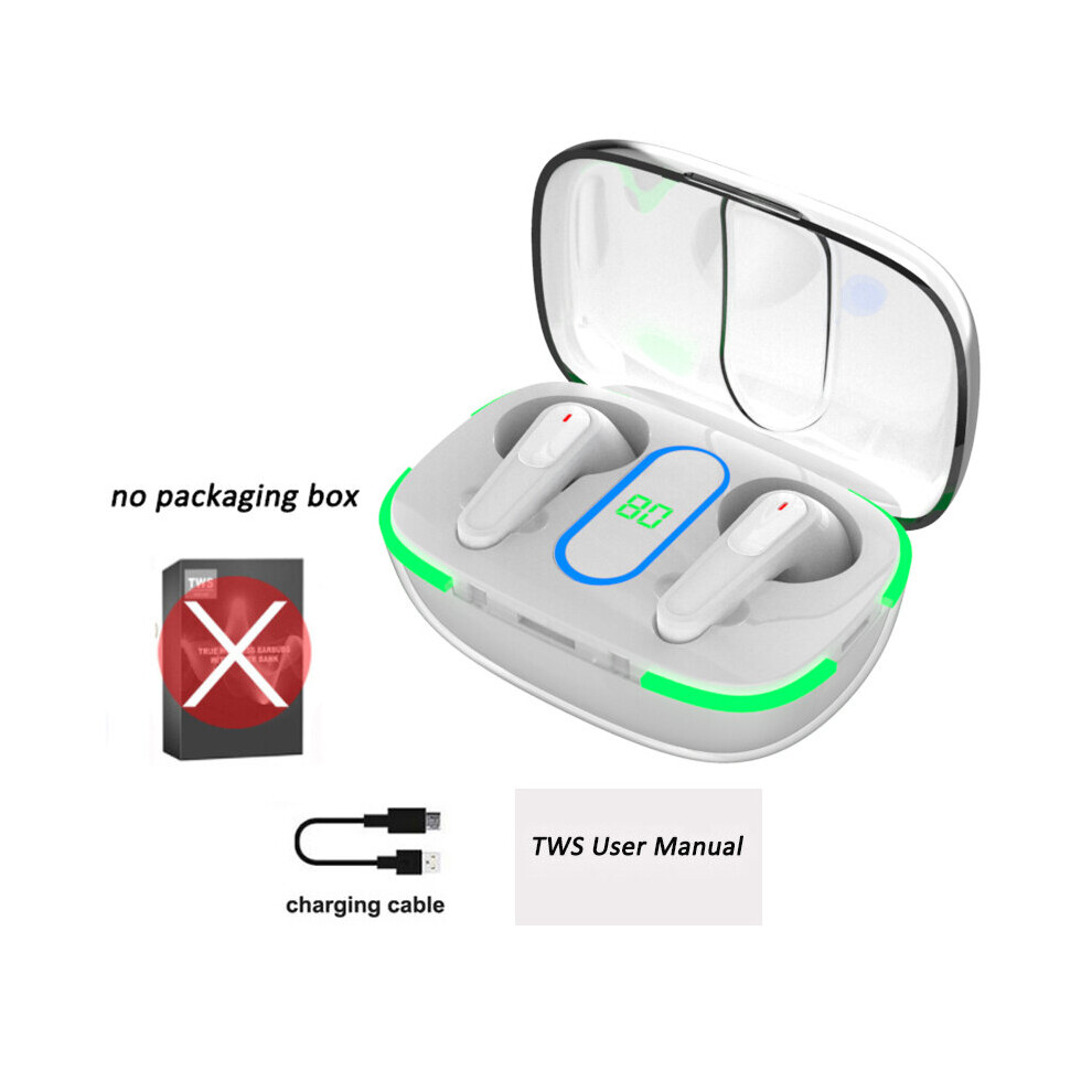(A-) 2022 Tws Bluetooth Headset Outdoor Sports Wireless Headset 5.3 With Charging Compartment Touch Headset Earbuds For Ios Android White 4851205002254